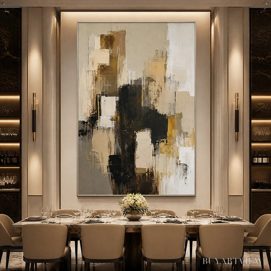 BUYARTVIEW Shadow Gold – Neutral Black Gold Abstract - image 2