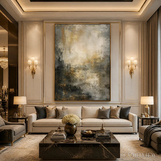 BUYARTVIEW Night Aurelia – Moody Gold Black Abstract - image 2