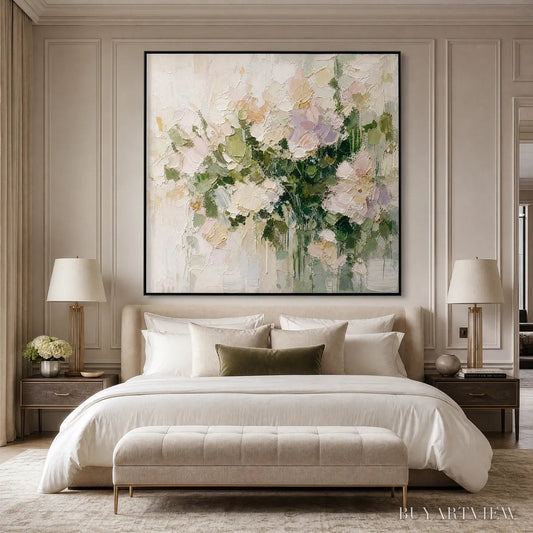 BUYARTVIEW Garden Reverie Square Floral Impasto Oil Painting - image 2