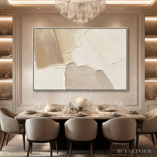 BUYARTVIEW Cream Terrain – Cream Beige Texture Abstract - image 2