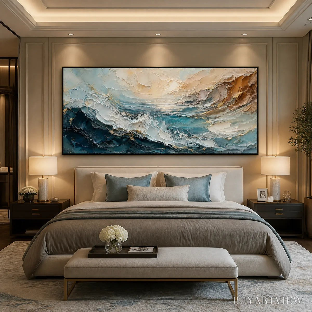 BUYARTVIEW Turquoise Rush – Turquoise Ocean Wave Painting - image 6