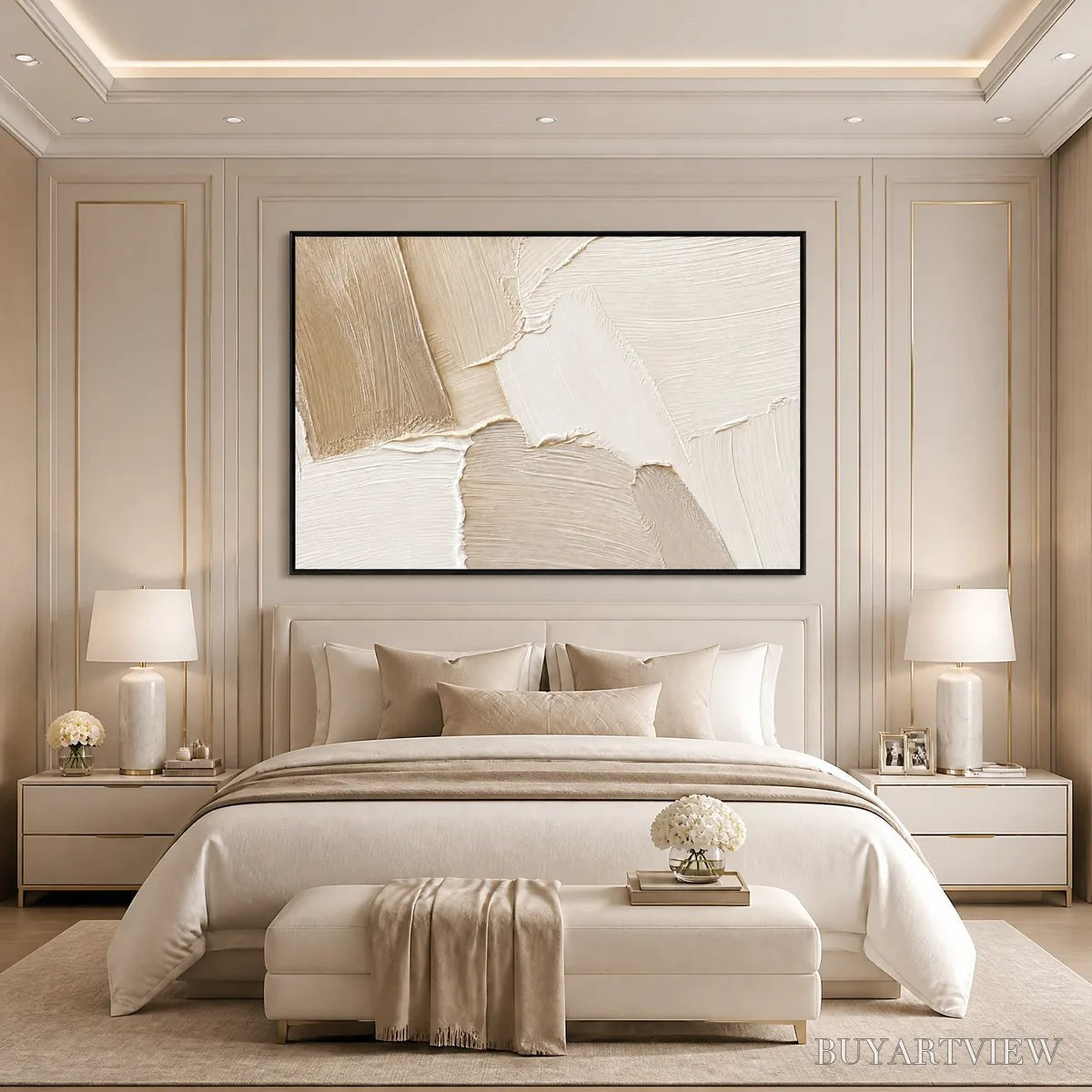 BUYARTVIEW Cream Terrain – Cream Beige Texture Abstract - image 6