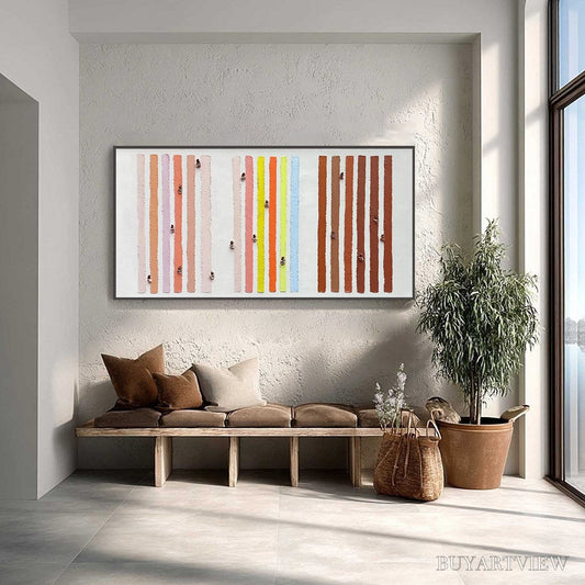 BUYARTVIEW Our Walks – Colorful Textured Abstract Painting of Life's Journeys - image 2