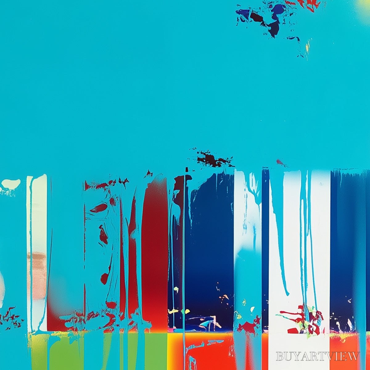 BUYARTVIEW Pixelated Paradise – Vibrant Abstract Glitch Art Oil Painting - image 6