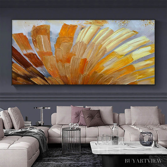 BUYARTVIEW Golden Radiance – Abstract Gold Textured Impasto Oil Painting - image 2
