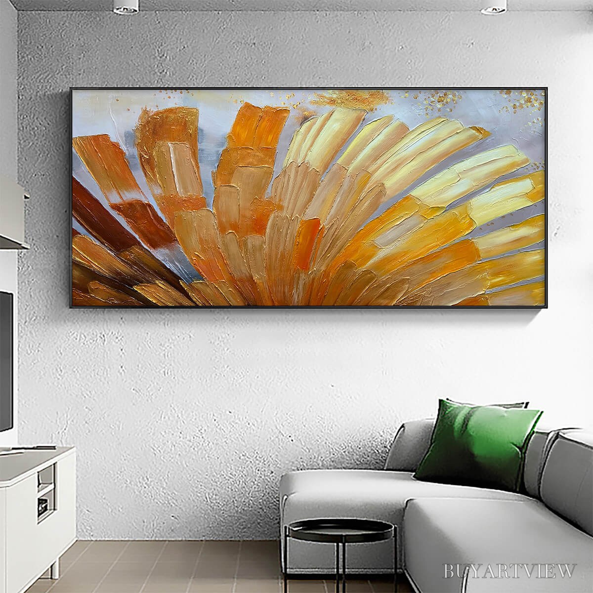 BUYARTVIEW Golden Radiance – Abstract Gold Textured Impasto Oil Painting - image 6