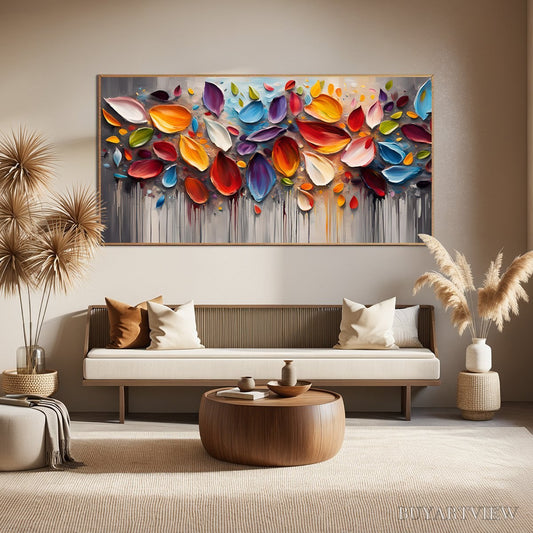 BUYARTVIEW Autumn Rain – Textured Impasto Leaf Fall Oil Painting - image 2