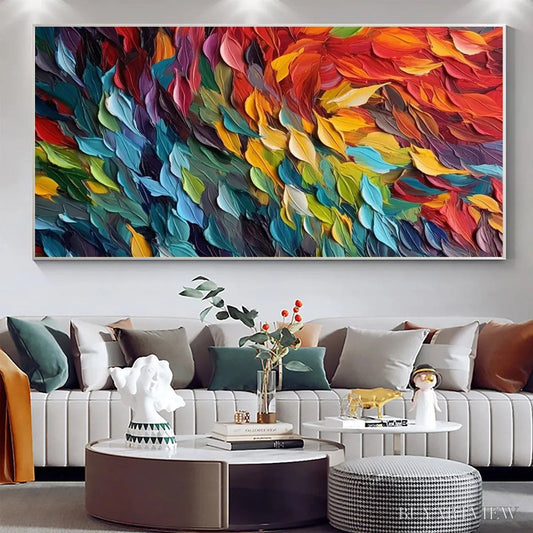 BUYARTVIEW Chroma Whispers – Colorful Abstract Impasto Oil Painting on Canvas - image 2