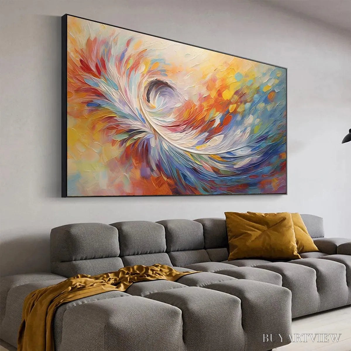 BUYARTVIEW Abstract Swirl Oil Painting - Colorful Decor - image 6
