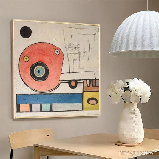 BUYARTVIEW Playful Truck – Whimsical Abstract Painting, Square - image 2