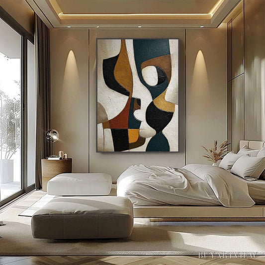 BUYARTVIEW Convergence – Large Textured Geometric Abstract Oil Painting - image 2
