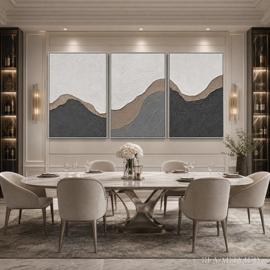 BUYARTVIEW Terra Firma – Textured Minimalist Abstract Earth-Tone Triptych - image 2