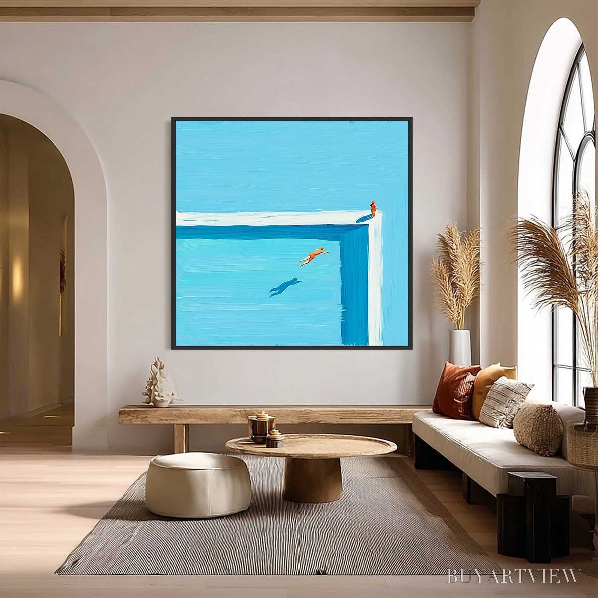 BUYARTVIEW the Leap – Minimalist Art of a Summer Pool Dive - image 6