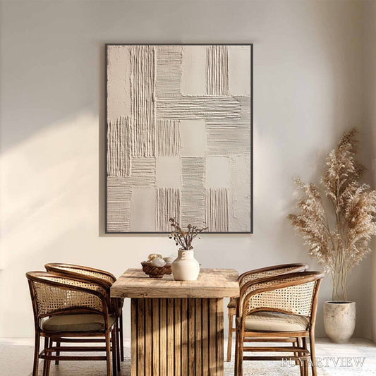 BUYARTVIEW Foundations – Textured Minimalist Abstract Painting in Beige - image 2