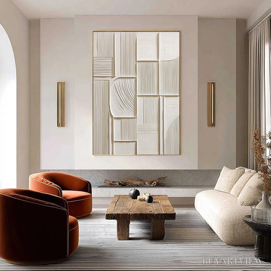 BUYARTVIEW Structured Calm – Textured White Minimalist Abstract - image 2