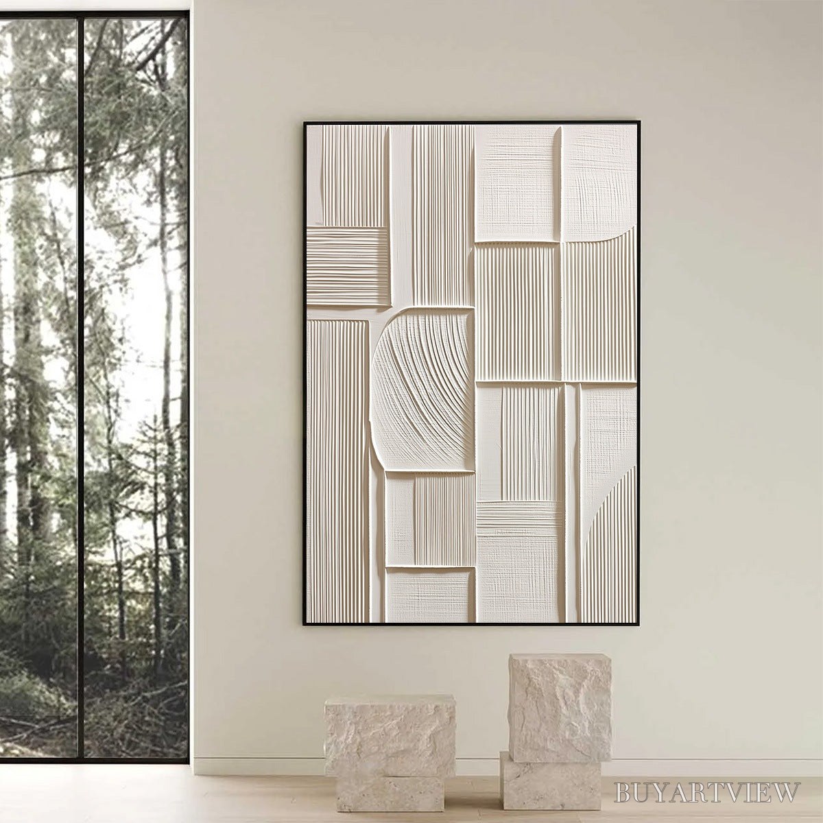 BUYARTVIEW Structured Calm – Textured White Minimalist Abstract - image 6