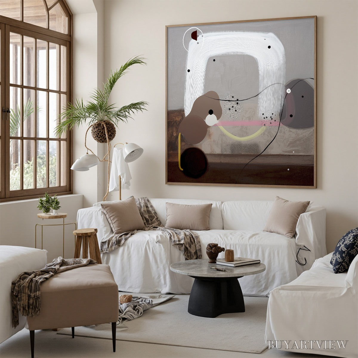 BUYARTVIEW Abstract Balance – Minimalist Abstract Grey Oil Painting - image 6