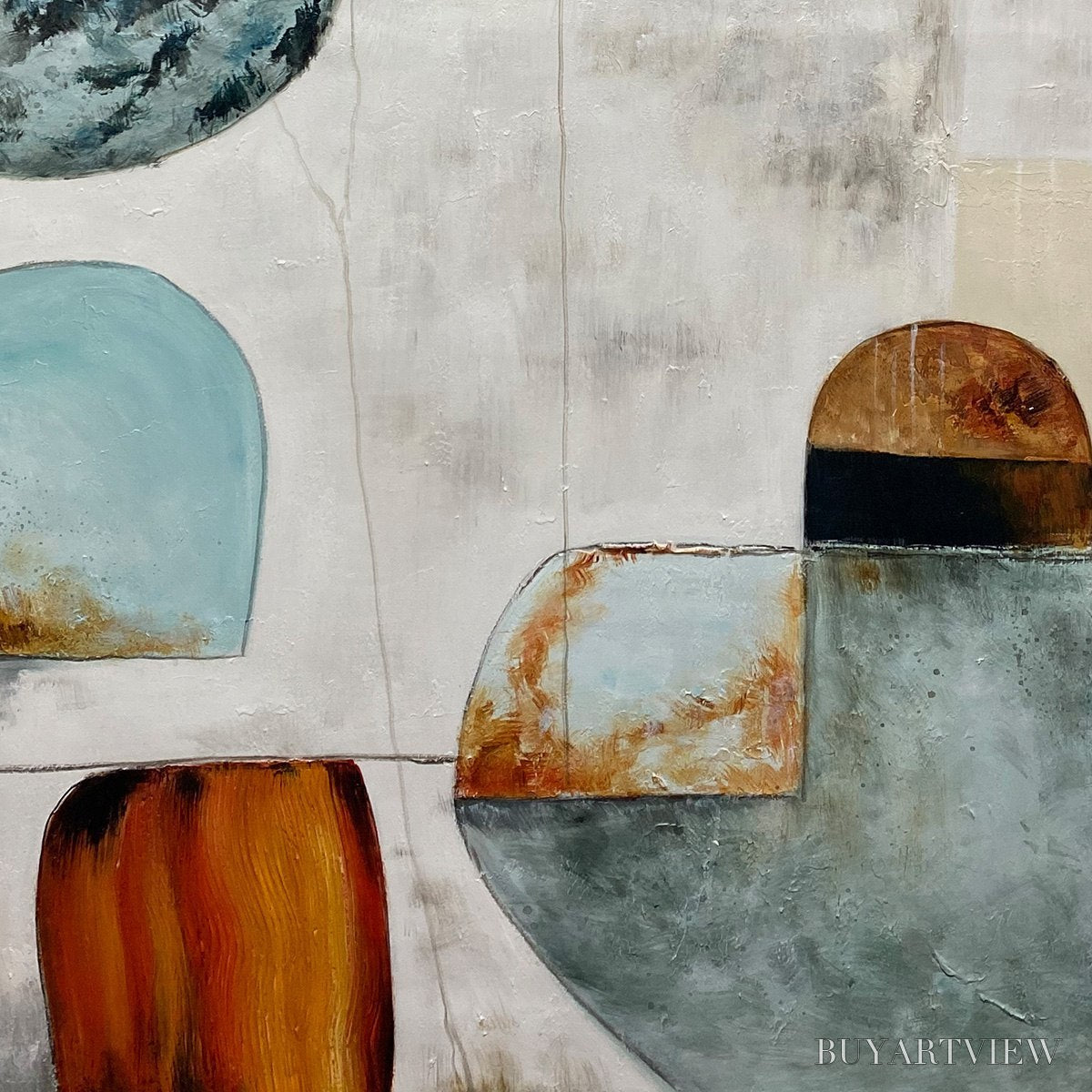 BUYARTVIEW Serene Shapes – Textured Abstract Minimalist Oil Painting - image 6