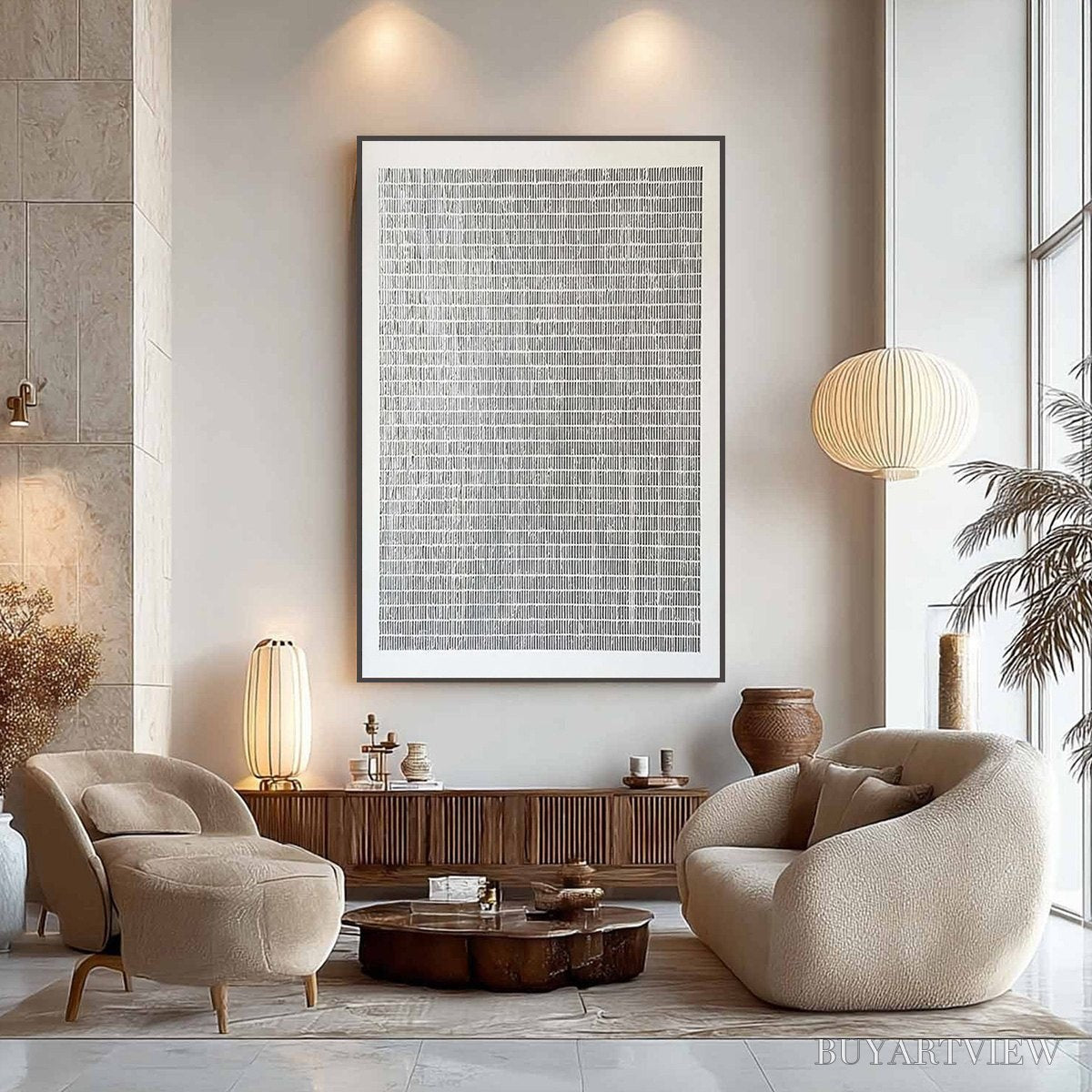 BUYARTVIEW Silver Linings – Textured Minimalist Abstract Oil Painting - image 6