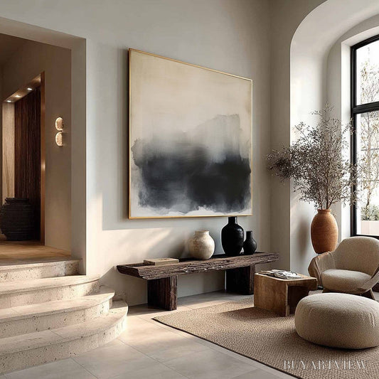 BUYARTVIEW Dusk Shadows – Abstract Minimalist Neutral Tone Oil Painting - image 2