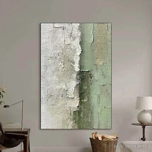 BUYARTVIEW Serene Simplicity – Textured Minimalist Abstract Oil Painting - image 2