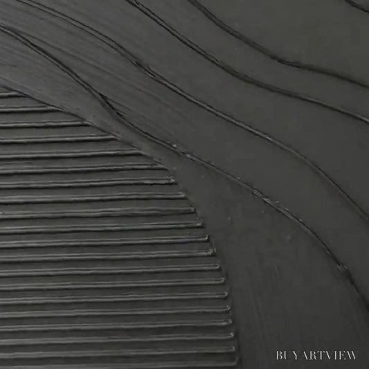 BUYARTVIEW Black Texture – Minimalist Textured Painting in Black - image 2