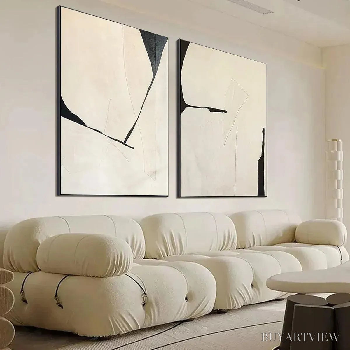 BUYARTVIEW Minimalist Abstract Diptych – Abstract Minimalist Painting Set of 2, Vertical - image 6