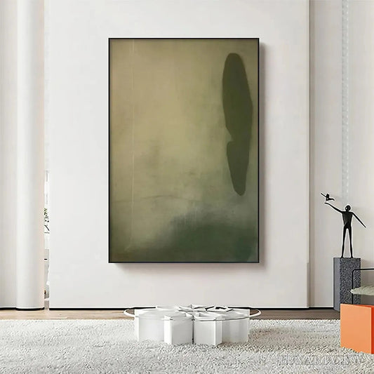BUYARTVIEW Olive Serenity – Minimalist Abstract Painting, Vertical - image 2