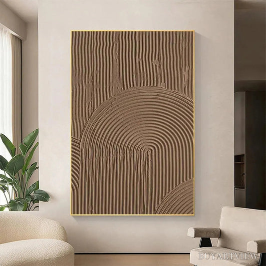 BUYARTVIEW Brown Textured Arch – Textured Abstract Painting in Brown - image 2