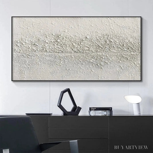 BUYARTVIEW Textured Whispers – Textured Minimalist Abstract Painting in White - image 2
