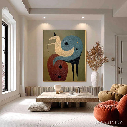 BUYARTVIEW Spiral Guardian – Textured Abstract Mythical Creature Oil Painting - image 2