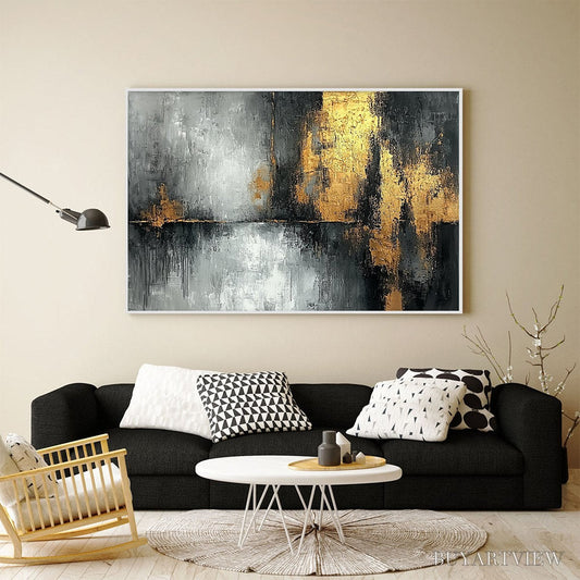 BUYARTVIEW Golden Embrace – Textured Abstract Oil Painting - image 2