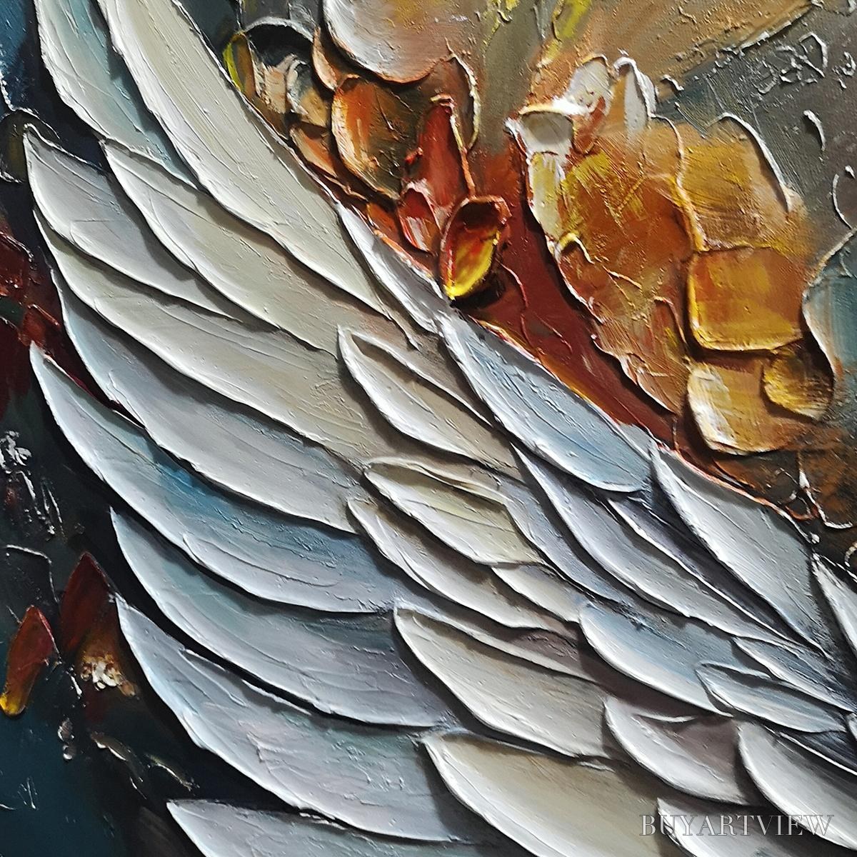 BUYARTVIEW Angelic Wings – Textured Symbolic Oil Painting - image 6