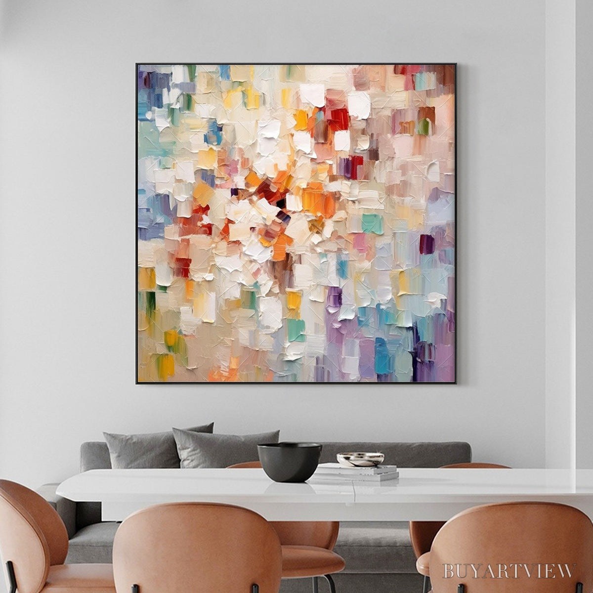 BUYARTVIEW Whispers of Light – Textured Abstract Oil Painting - image 6