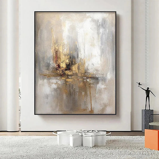 BUYARTVIEW Golden Abstract – Textured Abstract Painting, Vertical - image 2