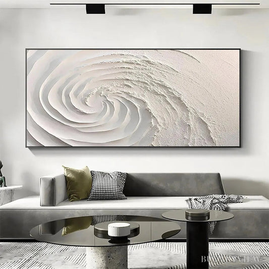 BUYARTVIEW Whirlwind – Textured White Abstract Swirl Painting - image 2