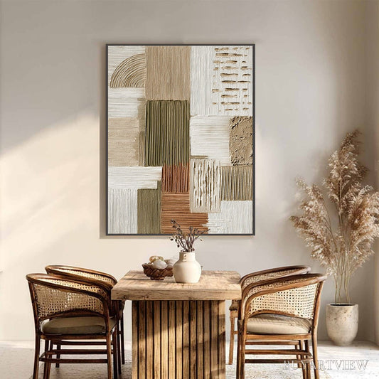 BUYARTVIEW Strata Textured Abstract Neutral Oil Painting for Modern - image 2