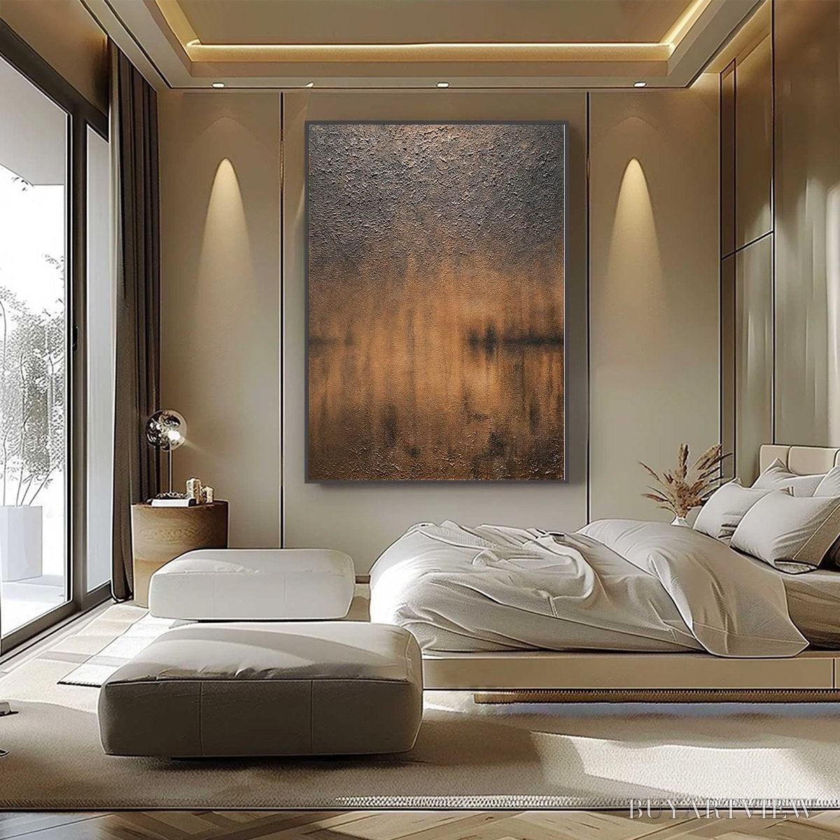 BUYARTVIEW Earthen Echo – Heavily Textured Wabi Sabi Abstract Painting - image 6