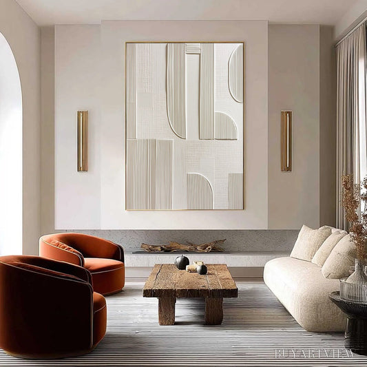 BUYARTVIEW Static Rhythm – Textured White Minimalist Abstract - image 2