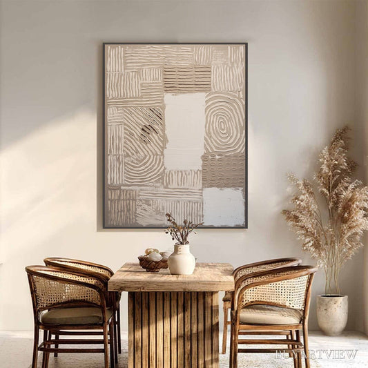 BUYARTVIEW Earthen Weave – Textured Wabi Sabi Abstract Painting in Neutral Tones - image 2