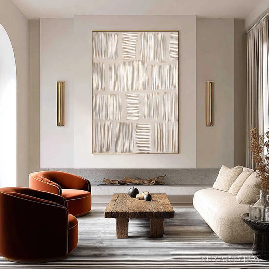 BUYARTVIEW Woven Paths – Textured Wabi Sabi Abstract Painting in Neutral Tones - image 2