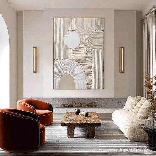 BUYARTVIEW Zenith – Textured Wabi Sabi in Minimalist Beige and White - image 2
