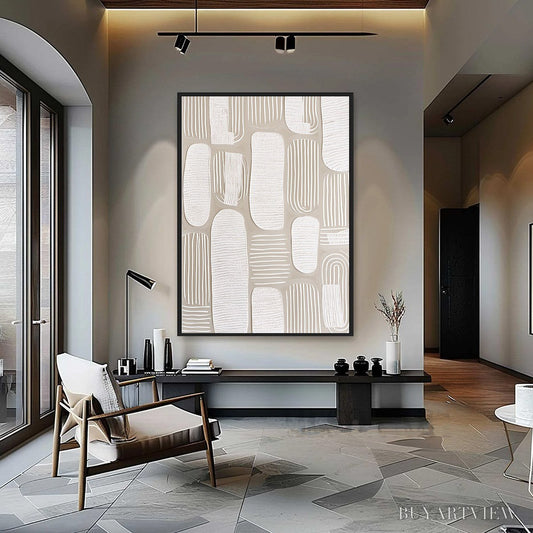 BUYARTVIEW Quiet Rhythms – Textured Wabi Sabi Abstract Painting in Neutral Tones - image 2