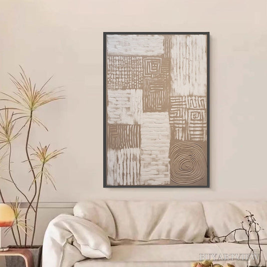 BUYARTVIEW Ancient Echoes – Textured Wabi Sabi Abstract Painting in Neutral Tones - image 2