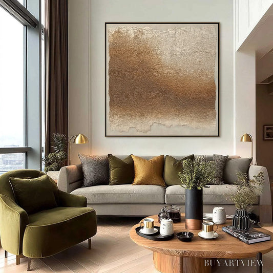 BUYARTVIEW Earthen Veil – Large Textured Wabi Sabi Abstract Painting - image 2