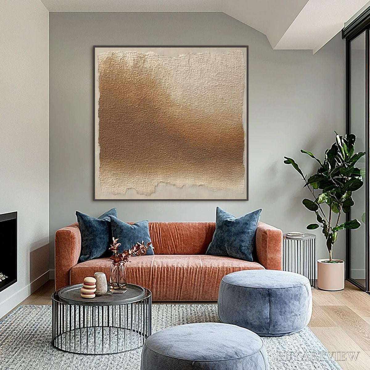 BUYARTVIEW Earthen Veil – Large Textured Wabi Sabi Abstract Painting - image 6