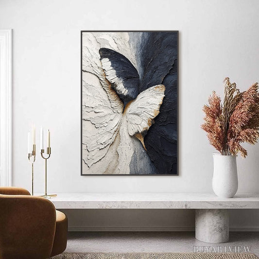 BUYARTVIEW Emergence – Textured Wabi Sabi Butterfly Impasto - image 2