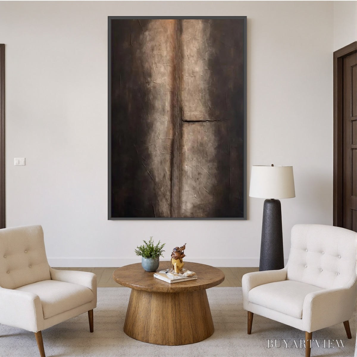 BUYARTVIEW Fissure – Large Textured Wabi Sabi Abstract Painting in Earth Tones - image 6