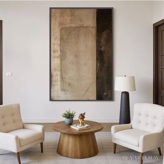 BUYARTVIEW Fragmented Memory – Wabi Sabi Style Textured Abstract Painting - image 2