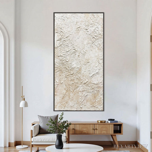 BUYARTVIEW Alabaster Veil – Textured Wabi Sabi Minimalist Painting - image 2